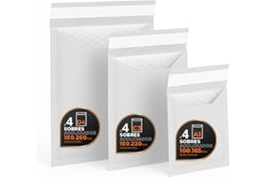 Enveloppes Bulles Expédition, Kraft, Blanc ou Mixte – Fermeture Auto – Pochettes Papier avec Protection Bulles, Pour Envois Sécurisés - Pack S - Ofituria (Blanc, 12 enveloppes)