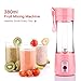 Produktbild Mini USB Entsafter Maker, ABEDOE 380 ml Eletric Wiederaufladbare Saft Mixer mit USB Ladegerät 2 Klingen für Superb Mixing (Pink)