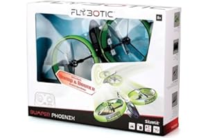 FLYBOTIC Hélicoptère Antichoc Bumper Phoenix -34 cm - Hélicoptère Rebondissant, Décollage et Atterrissage Automatique, Vol Stationnaire, Jouet Volant pour Enfants 8,9,10,11,12,13,14 Ans,