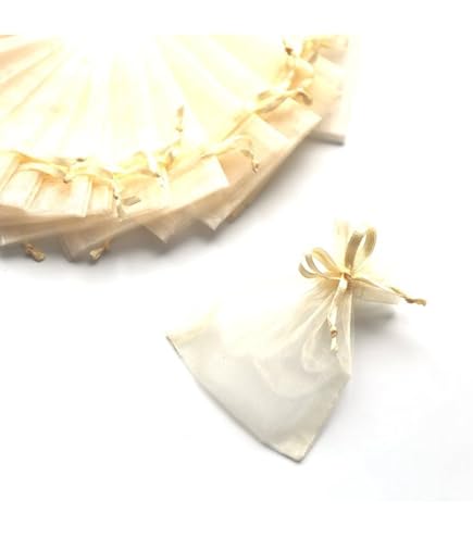 NHW 30 Sacchetti Regalo In Broccato Ricamato Con Coulisse – Porta Gioielli, Portamonete, 11x11 Cm - 3