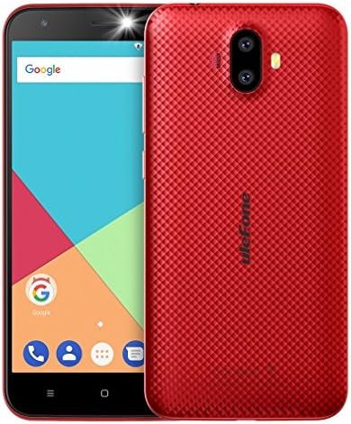 Ulefone S7 Smartphone Unlocked Android 7.0, Triple Camera 8MP+5MP+5MP, Quad Core MTK 6580 1.3GHz, Dual SIM, 5.0" Screen, 1GB RAM+8GB ROM, 2500mAh Battery, Cheap 3G SIM Free Mobile Phones (Red)