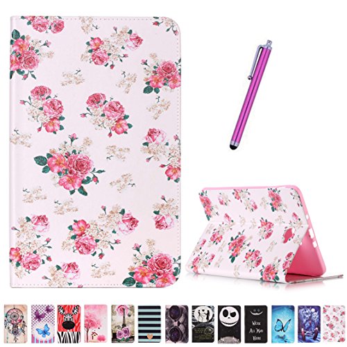 Romtronic Cute Colorful Flip Tasche PU Leder Abdeckung Stand Schutzhülle für Samsung Galaxy Tab A6 10.1 Pouces SM-T580 / SM-T585 + 1 x Schwarz Stylus (Design 13)