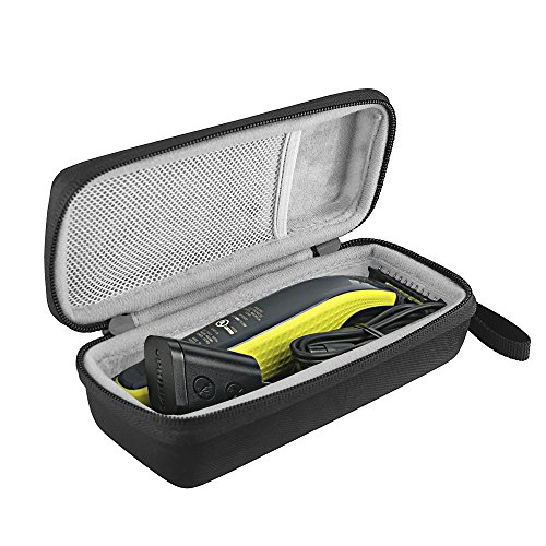 BOVKE Hartes EVA Stoßfeste Schützende Reisetasche Zum Tragen Aufbewahren Travel Hard Case Cover Tasche Für Philips Norelco OneBlade Men’s hybrid electric trimmer and shaver, FFP, QP2520/90,Schwarz - 5