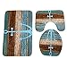 Produktbild bestomz 3-teiliges Badematten-Set Anker Muster Rutschfest Bad Teppich WC-Deckelbezug Soft Vorleger Teppich