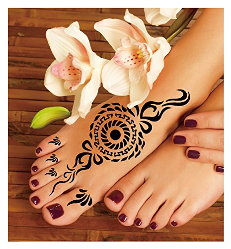 Henna Tattoo Schablone Vorlage 10 Sheet + 2 Henna Golecha Kegel Farbe schwarz Neela 10 Henna Bemalung - 2