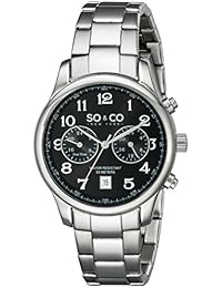 SO & CO New York 5031.2 - Reloj para hombres, correa de acero inoxidable color plateado
