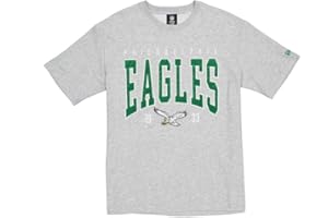 Philadelphia Eagles Unisex NFL Oversized T-Shirt Satin Applique Patch Logo Philadelphia Eagles Heather Gray T-Shirt (Pack of 1)