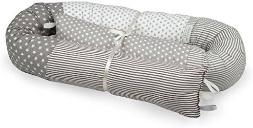 BABY "SNAKE" BED BUMPER FOR CRIB OR JUNIOR BEDS-Beige&amp;Grey,bed bumper,nursery bedding,nursery décor