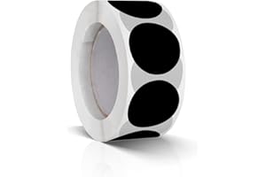 MEITAAT 500 pegatinas redondas de 25 mm, color negro