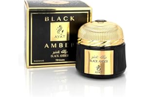 Kadzidło Ayat Perfumes 70 gm - Stwórz wyjątkową atmosferę - Bakhoor dla domu i miejsca pracy - Autentyczny Bakhour Made in Dubai (Black Amber)
