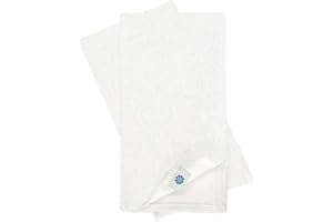 Linen & Cotton 4 Jacquard Damasco Servilletas de Tela Waverly - 52% Lino, 48% Algodón, Blanco (47 x 47 cm) Elegante para Hogar Cocina Mesa Gastronomía Boda Banquetes Cumpleaños Comunion Celebración