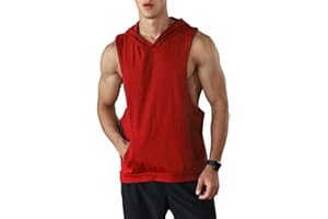 Rane Sports Uomo T-Shirts Palestre per Uomini Fitness Muscolo Maglia Felpa con Cappuccio Senza Maniche Canottiera Maglietta Superiore