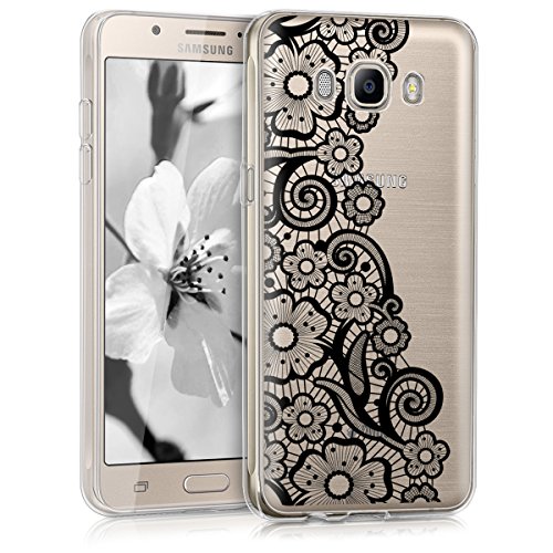 kwmobile Funda para Samsung Galaxy J5  2016  DUOS - Case para m  vil en TPU silicona - Cover trasero Dise  o Flores dibujadas en negro transparente reviews kwmobile Funda para Samsung Galaxy J5  2016  DUOS - Case para m  vil en TPU silicona - Cover trasero Dise  o Flores dibujadas en negro transparente