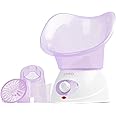 LIVIVO Facial Face Spa Steamer Inhaler with Aromatherapy Diffuser and Dual Nose-Cones Kit Set - Ideal to Use on Open Pores for Removal of Dirt Acne Pimples etc (Purple)