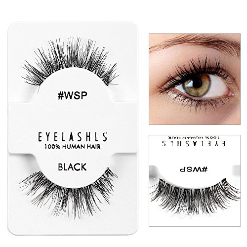 AllRight Eyelashes Human Hair Natural Handmade Cross Eye Lashes Makeup Extension False Eyelashes Size WSP