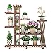 Produktbild JXXQD Massivholz-Blumenregal Indoor-Mehrschicht-Pflanzenablage, Wohnzimmer Balkon Outdoor-Pflanzenregal mit Rädern, 105 X 25 X 112 (Farbe : #1)