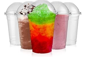 Signature Packaging - Plastic Smoothie Cups with Dome Lids - 12oz (354ml) 50 Pack - Heavy Duty