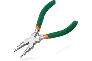 LEONTOOL Drahtbiegezange 6 in 1 Bügelzange 3mm bis 10mm Drahtschlaufenzange Drahtwickelwerkzeuge für die Schmuckherstellung, 6 Stufen Greiferzange Rundzange zum Biegen von Schlaufen, Haken