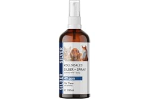 BMUT 1 x 100 ml spray d'argento colloidale per animali domestici – cane, gatto, cavallo – spray per ferite – contro prurito – acari – 40 ppm