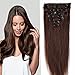 S-noilite 16" 18" 20" 22" 8PCS Silky Clip In Human Hair Extensions 100% Remy Real Human Hair Straight Various Colors for Women Beauty (18inches 70g, 04# Medium Brown)