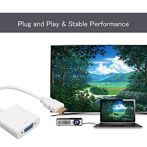 ELUTENG HDMI auf VGA Adapter Kabel HDMI to VGA Converter 1080P HDMI VGA Adapter Kabel für Windows-Computer in Weiß - 4