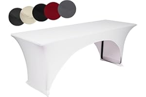 ‎TEXDEKO TexDeko® Stretch Biertischhussen für Bierzeltgarnitur strapazierfähig (nur Biertisch) 220 x 50cm Weiß Festzeltgarnitur | verstärkte Beintaschen ÖKO-TEX Zertifiziert bügelfrei waschbar