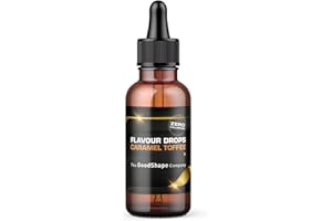 HELLOSHAPE Flavour Drops - Sans sucre - 50 ml - Caramel - Gouttes aromatisées sans calories à sucrer avec doseur - Végétalien - Pour yaourt naturel, porridge ou fromage cottage