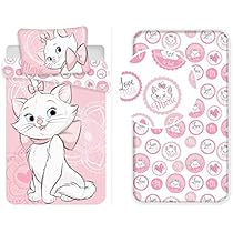 Parure Letto Aristogatti Per Neonati - Copripiumino 100x135 Cm E Federa 40x60 Cm, Rosa, 100% Cotone - Foto 8