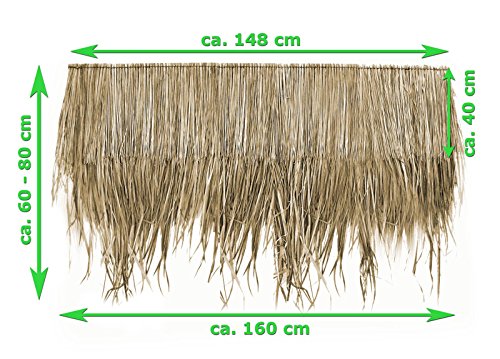 Palmendächer Strohdach Palmdach Paneele Palmschindel Palmenblätter 145 cm Reetdach für Garten, Balkon und Terrasse - 2