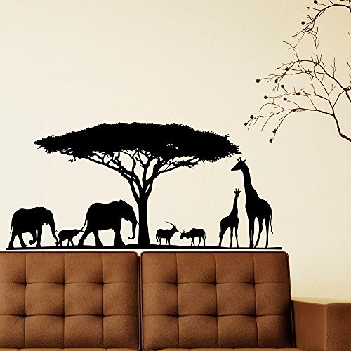 Customwallsdesign Safari Wall Decal- Animal Wall Decal Stickers Safari Nursery Decor