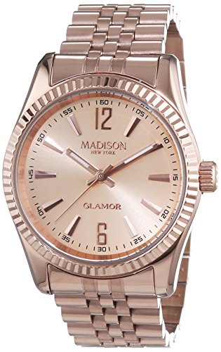 MADISON NEW YORK Unisex-Armbanduhr GLAMOR Analog Quarz Edelstahl beschichtet L4791E2 MADISON NEW YORK Unisex-Armbanduhr GLAMOR Analog Quarz Edelstahl beschichtet L4791E2
