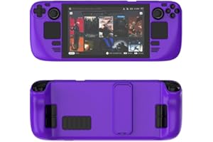 ZOAZR Colorful Protective Case Suitable for Steam deck PC Material Full Cover Protective Case with Stand Skin-friendly Feel Game Console Accessories (dark purple)