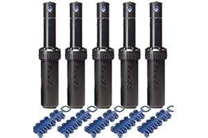 Suinga 5 stück Sprinkler Rain Bird 5004-PC. Reichweite 7,6 bis 15,2 m, 3/4", Noir