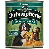 Christopherus Alleinfutter für Hunde, Nassfutter, Erwachsener Hund Pansen, Fleischmahlzeit 800 g
