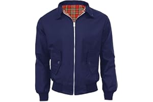 FAIRY TRENDZ Harrington Veste classique pour homme Style rétro années 70 Fermeture Éclair