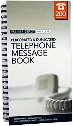 Business Telephone Message Book, Perforated and Duplicated - 200 Messages