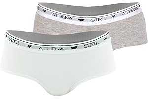 ATHENA COLLECTION Girl by Athena - Boxers Fille - Douceur Coton LQ48 - Uni (Lot de 2)