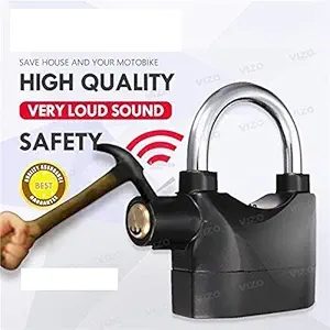 NH Laheri Anti-Theft Siren Alarm Lock for Door Home, Bike, Shop, Garage, Office Padlock Bike Disc Brake with Smart Motion Sensor 110db Heavy Duty Hardened Steel Lock Security with 3 Key