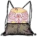 Produktbild RAINNY Drawstring Backpacks Bags,Ethnic Tribal Mehndi Animal Image with Paisley Details Print,5 Liter Capacity,Adjustable