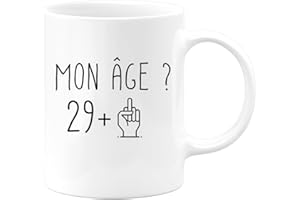 quotedazur Café-Croissant - Mug Personnalisé Humour Anniversaire 30 Ans Mon Âge Doigt Honneur - Cadeau Noël Original Trentenaire Tasse 1995 Homme Femme - Blanc/Céramique