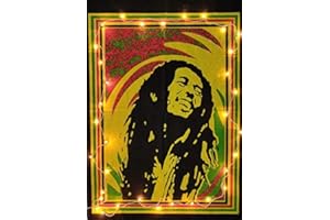 INDIAN CRAFT CASTLE ICC Bob Marley Laughing Poster 30x40 In Hippie Bohemian Tapestry Psychedelic Flag Gift Wall Hanging Dorm Decor Blanket Tapestries Hippy Hippie Rasta Reggie Collage Mat Decoration (YELLOW)