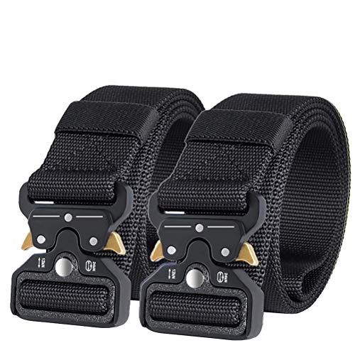 Tactical Belt,1.5 Men Nylon Belt Quick Release Metal Buckle,2PCS