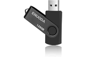 ENUODA Clé USB 128 Go Clef USB 2.0 Flash Drive Mini Portable Grande Capacité Mémoire Stick avec Lumière LED pour Le Stockage et la Sauvegarde (Noir)