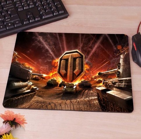 Panzerschlacht mit Logo Mauspad aus World of Tanks Anti-Rutsch, Wasserfest 220x180