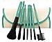Low-cost sales makeup tools 7pcs Both portable makeup brush set, Soft hair brand CORAL GREEN makeup brushes professiona