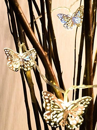 10 LED Silver 3D Butterfly Battery Operated Fairy Lights