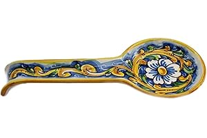 ILAB Poggiamestolo in ceramica decorata a mano da ceramisti siciliani di Santo Stefano di Camastra barocco art 25