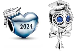 TCZNAF Charms Graduación y Vacaciones Abalorios Colgante de Cuentas Plata de Ley 925 Compatible con Europeo Pulsera Collar,Abalorios para mujer