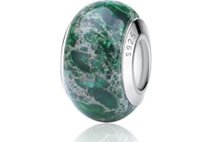 Nbsameng Breloque en verre de Murano, bracelet et pendentif chaîne pour femme, argent sterling 925, Pandora compatible avec Gnoce et Trollbeads