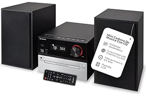 Sunstech Sistema Hi-Fi con conexión inalámbrica 5.3 + EDR | Microcadena con 30 W de Potencia, Reproductor CD/CD-R/MP3, Radio FM con 40 presintonías, Puerto USB y Entrada AUX-IN 3.5 mm